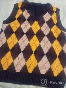 img 7 attached to 👕 Kids' Sleeveless Uniform Sweater Vest with V-Neck and Argyle Knit Plaid Design