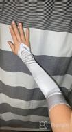 img 1 attached to Fingerless 23" Long Bridal Satin Gloves Over The Elbow In 20 Colors review by Kim Mouton