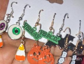 img 5 attached to 🎃 XOCARTIGE 6 Pairs Halloween Dangle Earrings Set - Pumpkin, Bat, Boo - Gift Jewelry Set for Girls