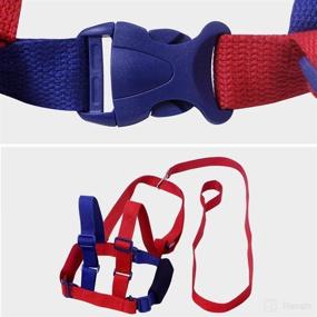 img 1 attached to 👶 Safe and Secure Toddler Leash & Harness: 2-in-1 Anti Lost Wrist Link for 1-12 Years Kids (Blue & Red)