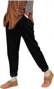 img 1 attached to Casual Comfort: Tebreux Women'S Corduroy Pants With Elastic Waist And Ankle-Length