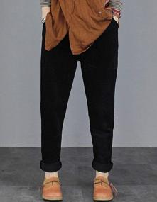 img 3 attached to Casual Comfort: Tebreux Women'S Corduroy Pants With Elastic Waist And Ankle-Length