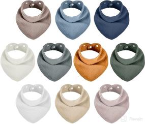 img 4 attached to 👶 Meowcards Muslin Baby Bibs: Soft, Absorbent, and Stylish 10 Pack for Boys and Girls - Perfect for Teething and Drooling