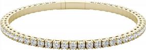 img 4 attached to Charles & Colvard Forever One Moissanite 5.30Cttw DEW Flexible Eternity Bangle Bracelet 14K Yellow Gold