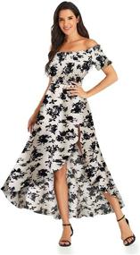 img 2 attached to 🌸 Floral Shoulder Dresses for Women: YANQI's Medium Women's Clothing Collection