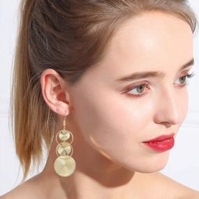 img 1 attached to Make A Statement With COZLANE’S Bohemian Vintage Gold Dangle Earrings