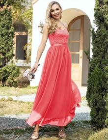 img 2 attached to Chic Chiffon Spaghetti Strap Formal Gowns: DRESSTELLS Long Women'S Evening Dresses & Bridesmaid Dresses
