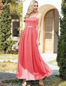 img 3 attached to Chic Chiffon Spaghetti Strap Formal Gowns: DRESSTELLS Long Women'S Evening Dresses & Bridesmaid Dresses
