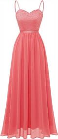 img 4 attached to Chic Chiffon Spaghetti Strap Formal Gowns: DRESSTELLS Long Women'S Evening Dresses & Bridesmaid Dresses