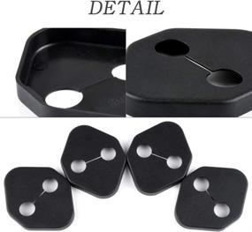 img 2 attached to 4-Pack Black Soft PPE Plastic Door Latch Lock Cover Compatible with Toyota Yaris, 🔒 Corolla, Camry, Highlander, Tundra Accessories Parts - Anti-Corrosion Buckle Caps, Decals, and Stickers for Interior Decorations.