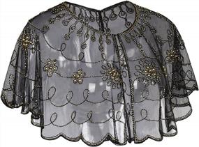 img 2 attached to PrettyGuide Women'S 1920S Shawl Beaded Sequin Deco Evening Cape Bolero Flapper Cover Up