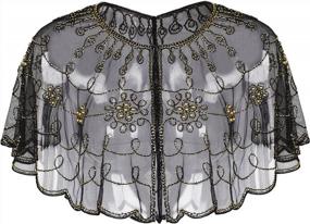 img 4 attached to PrettyGuide Women'S 1920S Shawl Beaded Sequin Deco Evening Cape Bolero Flapper Cover Up