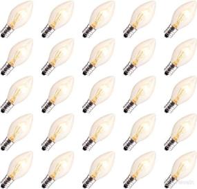 img 4 attached to 🎄 25 Pack Clear Replacement Light Bulbs for C7 E12 Base Christmas String Lights - Classic Holiday Season Stranger Things Party Indoor Outdoor Garage Garden Backyard Cafe Decoration