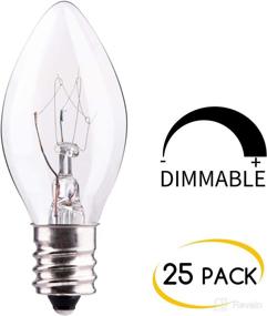 img 2 attached to 🎄 25 Pack Clear Replacement Light Bulbs for C7 E12 Base Christmas String Lights - Classic Holiday Season Stranger Things Party Indoor Outdoor Garage Garden Backyard Cafe Decoration