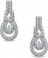 dazzle your loved one with 0.10 cttw diamond love knot earrings - sterling silver earrings for women logo