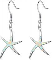 cinily dangle drop earrings for women girls 18k gold plated opal earrings sea jewelry ocean earrings logo