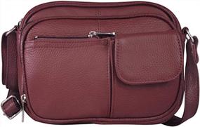 img 4 attached to Stylish And Organized: Women'S Small Crossbody Bag With Multiple Pockets And Cowhide Leather Material