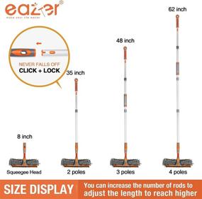 img 1 attached to 🪟 eazer Squeegee Window Cleaner 2-in-1 Rotatable Window Cleaning Tool Kit with Extension Pole, 62‘’ Window Washing Equipment for Indoor/Outdoor Car Glass, Bendable Head Included
