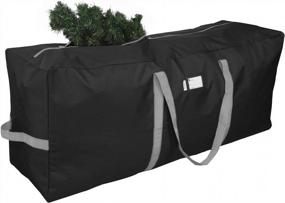 img 4 attached to Сверхмощная рождественская сумка для хранения для 9-футовых разобранных деревьев - материал Primode 600D Oxford, 25 "HX 20" WX 65 "L