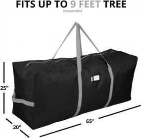 img 3 attached to Heavy Duty Xmas Storage Bag For 9Ft Disassembled Trees - Primode 600D Oxford Material, 25"H X 20"W X 65"L