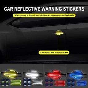 img 3 attached to 🚗 GraceYou 8pcs Carbon Fiber Car Door Handle Scratch Protector Sticker - Universal Auto Door Handle Guard Film Pad with Safety Reflective Strips