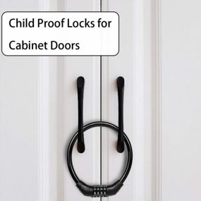 img 1 attached to Secure Your Home: HONGTEYA Fridge And Cabinet Locks For Babies - 2 Pack Black Combination Locks For French Doors And Cabinets