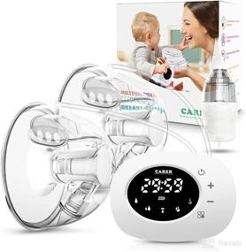 img 4 attached to 🤱 Wearable Electric Hands-Free Breast Pump - Wireless Portable Double Breastpump with LED, Memory Mode, and Strong Suction - Ideal for Breastfeeding