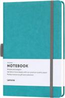 thick classic notebook with pen loop - lemome a5 college ruled hardcover writing notebook with pocket + page dividers gifts, banded, large, 180 pages, 8.4 x 5.7 in logo