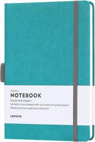 img 4 attached to Thick Classic Notebook With Pen Loop - Lemome A5 College Ruled Hardcover Writing Notebook With Pocket + Page Dividers Gifts, Banded, Large, 180 Pages, 8.4 X 5.7 In