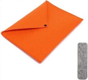 img 3 attached to OAIMYY Оранжевая папка-конверт из ткани с чехлом для планшета и кошельком: идеально подходит для бумаги формата A4 и набора для iPad