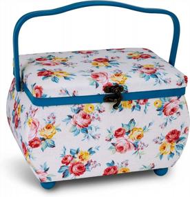 img 3 attached to Stay Organized With The Dritz Multicolor Floral Rectangular Sewing Basket