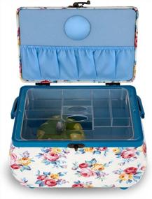 img 1 attached to Stay Organized With The Dritz Multicolor Floral Rectangular Sewing Basket