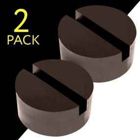 img 1 attached to 2-Pack Rubber Jack Pads (Slotted Pucks) by Mission Automotive - Universal Standard-Size Adapter for Pinch Weld, Paint, and Metal Protection - Frame Rail Protector Puck/Pad Ensures Safety