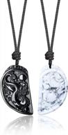 ожерелья для пар с драконом-фениксом из натурального камня для подходящих нарядов и модных аксессуаров логотип