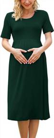 img 2 attached to Stylish And Practical: Xpenyo Women'S Short Sleeve Maternity Dress With Pockets