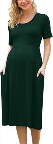 img 1 attached to Stylish And Practical: Xpenyo Women'S Short Sleeve Maternity Dress With Pockets