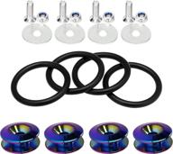 🔩 rolling gears jdm bumper quick release front rear bumper fasteners - neo chrome (4 piece set) with 4 x o-ring logo
