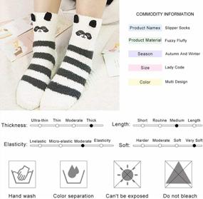 img 2 attached to Winter Warm Plush Slipper Socks For Women - Fluffy Cozy Fuzzy Crew Socks With 3D Animal Designs Perfect For Christmas