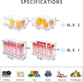 img 2 attached to Organize Your Fridge With MineSign Clear Stackable Bins With Removable Dividers And Handles - Large 3 Pack Storage Solution For Produce And Food Items