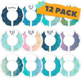 img 4 attached to CORRURE Baby Closet Size Dividers - Complete Set Of 12 Closet Dividers For Baby Clothes From Newborn To 24 Months - Best Nursery Closet Hanger Organizer For Baby Boy Or Girl - Ideal Baby Gift (Blue)