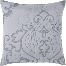 img 2 attached to BrylaneHome Amelia 16" Square Pillow , Grey Gray