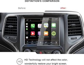 img 1 attached to 🔒 RUIYA HD Clear Tempered Glass Screen Protector for 2014-2018 Grand Cherokee Uconnect Touch Screen Car Display Navigation (8.4-Inch)