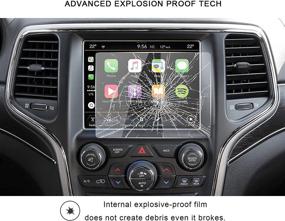 img 2 attached to 🔒 RUIYA HD Clear Tempered Glass Screen Protector for 2014-2018 Grand Cherokee Uconnect Touch Screen Car Display Navigation (8.4-Inch)