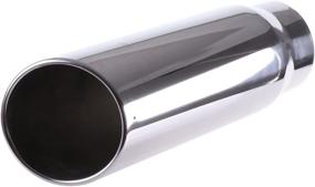 img 1 attached to 🚚 ECCPP 5-Inch Inlet 6-Inch Outlet Exhaust Tips - 18-Inch Long Mirror Polished Stainless Steel Tailpipe for Diesel Exhaust