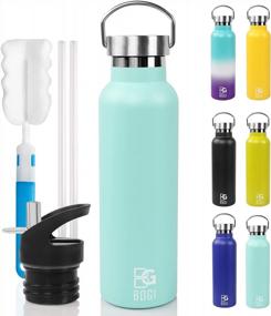 img 4 attached to Stay Refreshed Anytime, Anywhere With BOGI Insulated Water Bottle - 20Oz Vacuum Stainless Steel Bottle With Straw & Straw Lid, Leakproof And BPA Free - Perfect For Sports, Fitness, And Camping