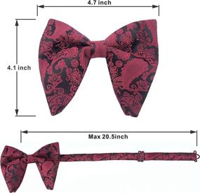 img 1 attached to 👔 High-quality Pre Tied Paisley Bowtie with Oversized Cufflinks - Must-Have Men's Accessories in Ties, Cummerbunds & Pocket Squares