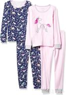 🦄 unicorn snug fit cotton 4-piece pajamas for girls' baby and toddler by the children's place logo