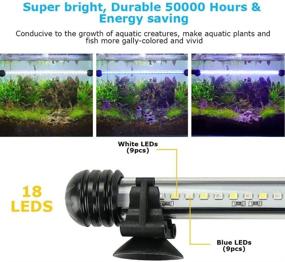 img 3 attached to 🐠 AquariumBasics 16-inch Submersible LED Aquarium Light with Timer, Dimming Function, and Auto On/Off – Ideal for Fish Tanks and Aquarium Plants (White and Blue)