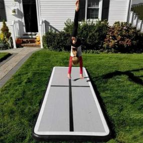 img 2 attached to 10Ft-20Ft Air Track Tumbling Mat: Inflatable Gymnastics Mats For Home Use, Yoga, Training & Water Fun With Electric Pump