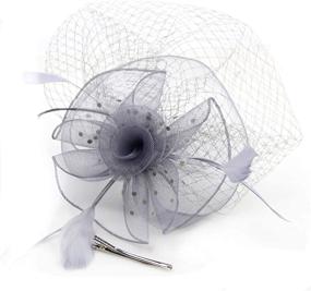 img 4 attached to 🌺 Fascinator Organza Flower Derby Headwear for Women's Special Occasion Accessories at Special Occasion Accessories